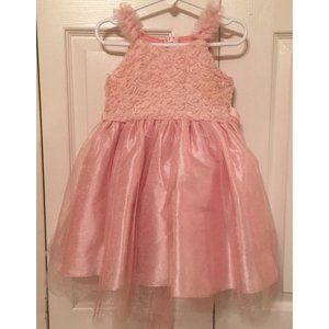 BOUTIQUE GOOD GIRL PINK TULLE AND SATIN DRESS - SIZE 2 - MADE IN USA
